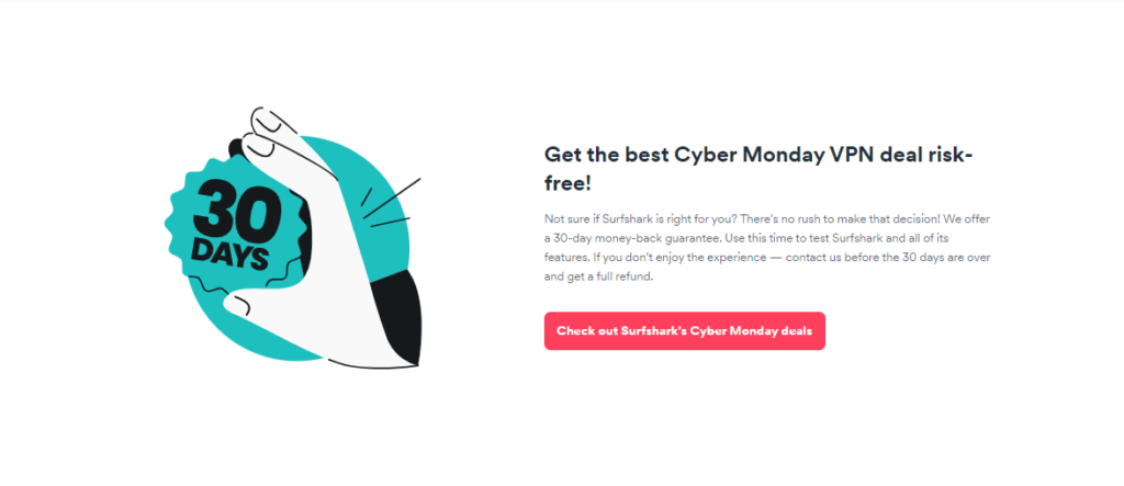 30-day money back guarantee on Surfshark